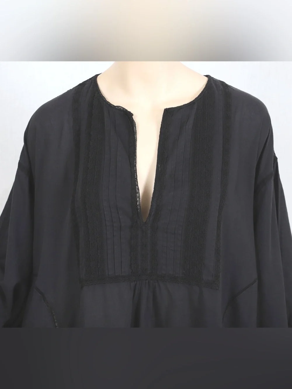 Burberry Black V-Neck 100% cotton Swim Coverup Poncho Tunic top